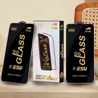 Protection d'écran en verre trempé transparent ESD OG avec colle intégrale pour téléphone portable, protection mobile pour iPhone 15 Plus 16 Pro Max