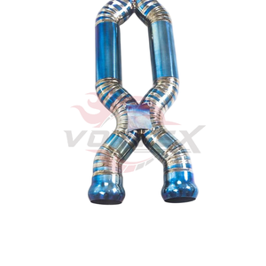 ท่อไอเสีย Vortex Titanium X-Pipe สำหรับ BMW E92 M3 4.0L V8 S65 OEM+ Valvetronic Performance Racing Exhaust Mid Pipe แบบ Pie-cut สีฟ้าไหม้ - Product Image 3