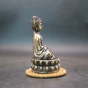 Ruilang Shakyamuni Buddha Statue Brass Casting Handmade Office Desk Decoration Craft Ornament - Product Image 4