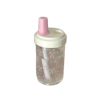 Bouteille d'eau portable en plastique avec paille, design nœud 2026, style coréen, usage général