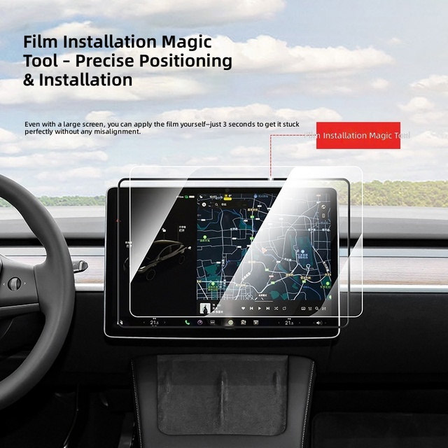 15 Inch 9H Hardness Clear Tempered Glass Protector for Tesla Model 3 & Model Y Center Touch Screen
