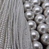 Perles d'imitation vegan en acrylique blanc ivoire haute brillance coréennes, 2,5-40 mm, vente en gros pour bijoux de créateurs