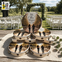 Tambourin de mariage personnalisé de 6 pouces pour église, avec monogramme imprimé sur mesure, tête de tambour en bois, instrument de percussion, cadeau de cérémonie