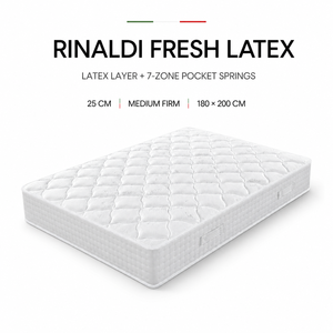 Matelas Rinaldi Fresh Foam 20 cm extra ferme et respirant avec un design moderne, une couche de latex de 2 cm et des ressorts ensachés à 7 zones - Product Image 4