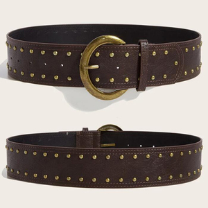Cinturón Ancho de Cuero PU de Diseño de Lujo para Mujer, Color Marrón, Casual, Versátil, Estilo Vaquero Occidental, Correa de Cintura Negra, Hebilla de Moda - Product Image 6