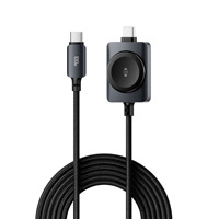 Câble de charge rapide tressé 2-en-1 double mode Type-C PD 100W, compatible avec les iPhones, les ordinateurs portables et les Apple Watch, avec charge magnétique sans fil