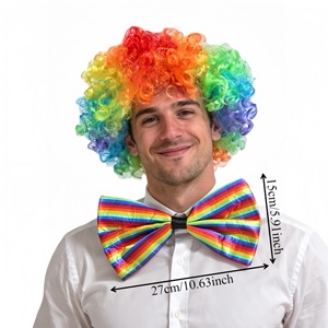 Pafu - Disfraz de Payaso Multicolor con Peluca y Corbata de Moño para Fiestas de Halloween, Carnavales, Juegos de Imitación, para Hombres, Mujeres y Adultos - Product Image 2