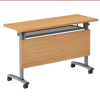 Bureau de conférence commercial LIWEI en bois, pliable et extensible, avec design moderne, roulettes en acier et étagère de rangement en acier