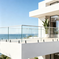 Poteau de fixation en verre en acier inoxydable moderne sur mesure pour clôture de piscine, garde-corps sans cadre pour balcon, escalier, terrasse, jardin, villa