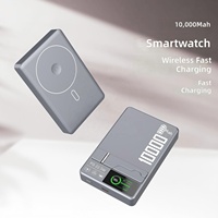 Chargeur sans fil magnétique ultra-plat de poche 5000 mAh 22,5 W PD avec écran TFT, support pliable, faible température, portable, charge rapide Type-C
