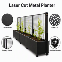 Jardinière en acier Corten en gros avec clôture de protection, pot de fleurs décoratif en métal découpé au laser pour jardin