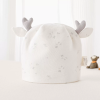 Bonnet en coton pour nouveau-né 0-3 mois, double couche, doux, pour le printemps et l'automne, mignon, décontracté, antibactérien, unisexe
