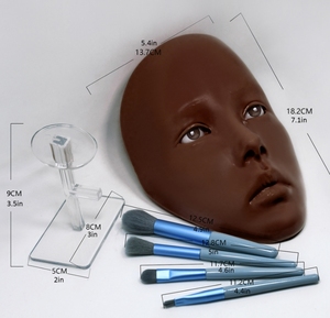 Masque de Modélisation <span class=keywords><strong>pour</strong></span> Débutants en Silicone et Cuir, Panneau d'Entraînement au Maquillage Complet du Visage, <span class=keywords><strong>Outil</strong></span> d'Entraînement au Maquillage - Product Image 3