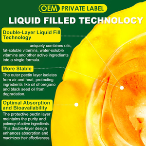 Carvacrol thymoquinone vitamin E, <span class=keywords><strong>C</strong></span> D3, kẽm hỗ trợ chống oxy hóa OEM liposomal dầu <span class=keywords><strong>c</strong></span>ủa oregano đầy Gummies với dầu hạt đen - Product Image 3