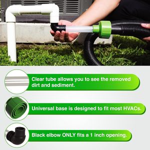 <strong>HVAC</strong> to PVC AC Drain Line Cleaner <strong>Tool</strong> Universal Fit AC Drain Line Unclogger AC Drain Line Cleaning <strong>Tool</strong> - Clear Visibility - Product Image 2