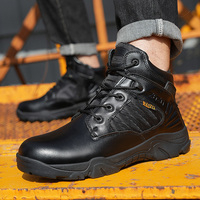 Bottes de travail occidentales pour hommes 8853-4, chaussures de sécurité mi-montantes, imperméables, en microfibre, avec embout en acier, antidérapantes, pour la chasse en automne