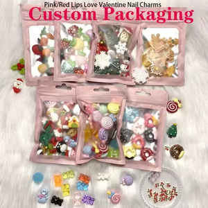 3D rosa/labios rojos amor San Valentín uñas encantos amante corazón aleación diseño joyería uñas arte manicura decoración diseñador uñas encantos - Product Image 6