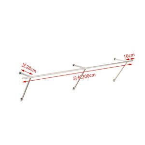 Porte-vêtements suspendu mural porteur en acier inoxydable personnalisé boutique <span class=keywords><strong>magasin</strong></span> <span class=keywords><strong>de</strong></span> vêtements présentoirs <span class=keywords><strong>de</strong></span> vêtements au détail - Product Image 5