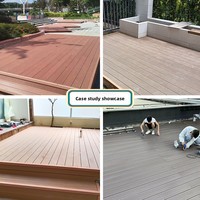 Dek Lantai WPC Modern Persegi Kayu Sistem Interlocking Dual Lock Grosir Tahan Air Anti-korosi Anti-selip untuk Lanskap dan Rekayasa Luar Ruangan
