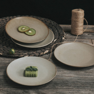 <span class=keywords><strong>Assiettes</strong></span> à dîner en céramique de qualité commerciale, <span class=keywords><strong>assiettes</strong></span> en céramique mate <span class=keywords><strong>vintage</strong></span> de 7 pouces avec texture artisanale, <span class=keywords><strong>assiettes</strong></span> en grès durables - Product Image 2