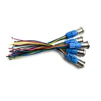 12mm 16mm 19mm 22mm saklar tombol tekan logam kepala datar 1NO1NC penguncian lampu LED merah oranye biru hijau putih 3v 12v 24v 110v