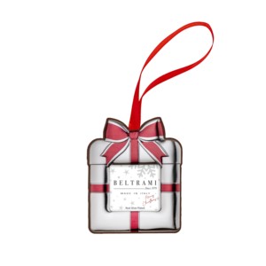 Beltrami Hanging Photo Frame 2x2 Silver Plated Christmas Ornament Gift <b>Bow</b> <b>Red</b> Silver - Product Image 1
