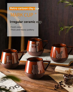 Mug en céramique peint à la main de style nordique simple, tasse à eau créative et originale, tasse à café en poterie rustique japonaise. - Product Image 2