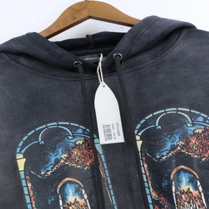 เสื้อฮู้ดดี้โอเวอร์ไซส์สีดำล้วนแบบยูนิเซ็กซ์ ตัดเย็บแบบมีช่องระบายอากาศ ผลิตจากผ้าโพลีเอสเตอร์/คอตตอน ผ้าเฟรนช์เทอร์รี่แบบซักแล้ว สไตล์ลำลองแนวสตรีทแวร์ เหมาะสำหรับใส่ในช่วงฤดูใบไม้ร่วง - Product Image 6