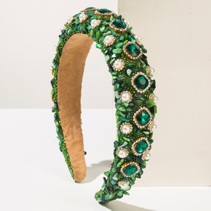 Serre-tête vintage en cristal et diamant avec rembourrage éponge épais pour les fêtes - Product Image 4