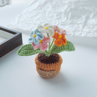 Aimant de réfrigérateur en crochet fait main, motif plante, fleur tricotée mignonne, succulente, autocollant magnétique pour réfrigérateur, décoration bohème pour la maison et la cuisine, fabrication artisanale