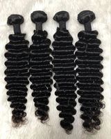 3 faisceaux avec fermeture Vague profonde Cheveux Brésiliens Avec Droite Cheveux Brésiliens Dentelle Frontale Fermeture DHL Livraison Gratuite