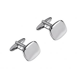 Mancuernillas Redondas de 14x17 mm con Acabado Plateado Pulido para Vestimenta Formal Masculina - Product Image 1