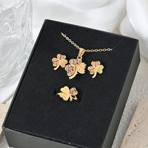 <strong>China</strong> <strong>Wholesale</strong> Heart Shape Cubic Zirconium 18K Gold Plated Necklace and Earring Ring <strong>Jewelry</strong> Set Ensembles De Bijoux or 18K - Product Image 5