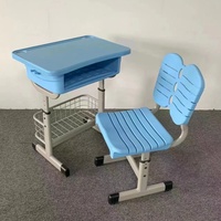 Bureaux et chaises en plastique ABS personnalisés, bureaux et chaises pour écoles primaires et secondaires, bureaux et chaises réglables en hauteur