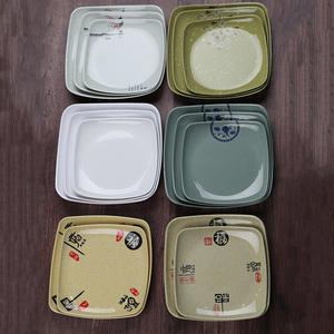 Assiette carrée en mélamine de qualité A5 Bords carrés modernes pour nouilles sautées Riz frit Bol en plastique libre-service pour plats froids - Product Image 1