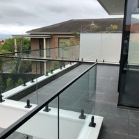 Matt Black Swimming Pool Fence Glass Spigot Railing