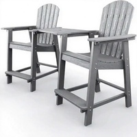 Chaise haute Adirondack en HIPS pour l'extérieur, chaise haute Adirondack imperméable pour terrasse, tabouret de bar Adirondack