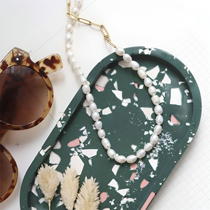 Mohom hiện đại Vòng terrazzo khay bê tông cho món quà hoặc tấm hiển thị trang trí khay trang trí - Product Image 6