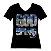 Transfert thermocollant personnalisé avec strass 'God Don't Play About Me' pour T-shirt, motif chrétien de foi