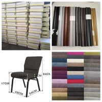 Chaises d'église modernes et durables en gros, avec accoudoirs réglables, pieds en métal, empilables et imbriquées, bancs rembourrés en tissu