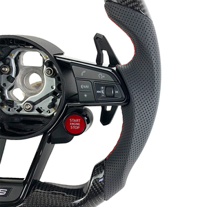 Volant de direction de voiture amélioré, volant de direction en fibre de carbone de haute technologie adapté à la série <span class=keywords><strong>Audi</strong></span> R8 pour <span class=keywords><strong>Audi</strong></span> A4 A5 A6 A6L A7 - Product Image 4