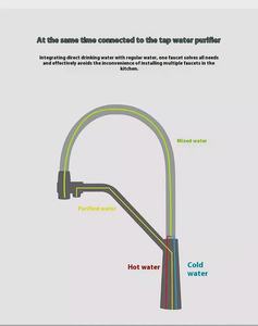 高品質高級2穴ハンドルキッチン蛇口引き出しステンレス鋼ホットコールドキッチンミキサー蛇口 - Product Image 5