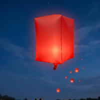 Lanternes LED Volantes Réutilisables, Lanternes en Papier Volantes pour Vœux, Étanches, Sans Flamme, Lumières Électriques Kongming pour Mariage, Fête, Festival