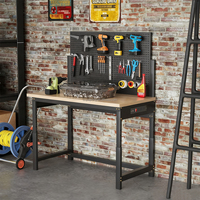 Table d'atelier robuste avec panneau perforé pour rangement d'outils, hauteur réglable, antistatique et antivol, OEM