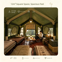 Tente familiale gonflable de 12 mètres carrés, en Oxford imperméable, avec structure pneumatique, pour le camping, les voyages et les activités de plein air