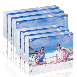 Tùy chỉnh 5x7 inch rõ ràng Acrylic Khung ảnh kỹ thuật <span class=keywords><strong>s</strong></span>ố thời trang cưới sang trọng từ Acrylic Pha lê khung ảnh - Product Image 1