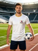 Kaos Olahraga Pria Bernapas dengan Grafis dan Logo Sublimasi untuk Tim Sepak Bola Profesional