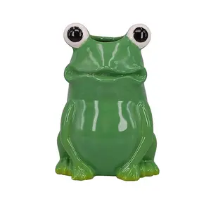 Benutzer definierte Keramik becher 3D Tier becher Neuheit Green Frog Shaped Coffee Cup