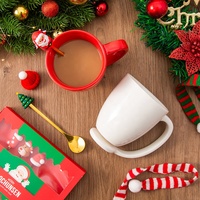 Logo personnalisé, vente en gros, tasse à expresso en porcelaine écologique pour couple, design moderne et luxueux, 380 ml, idées de cadeaux de Noël