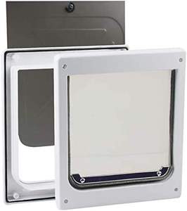 PAWISE 2 voies de verrouillage sûr Brushy mur de sécurité en métal coulissant dans le panneau verrouillable Pet Cat Dog Flap Door - Product Image 5